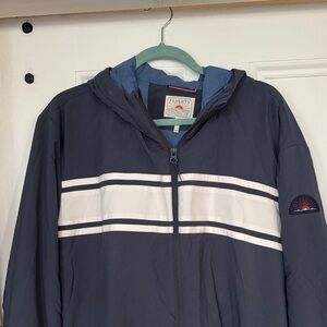 Faherty Shorelite Surf Stripe hooded Jacket, blue nights